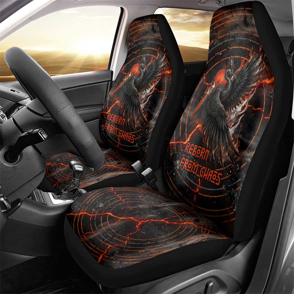 Bennu Car Seat Cover Ancient Egyptian Lava Crack Texture, Phoenix Firebird and Reborn from Chaos - African Pride