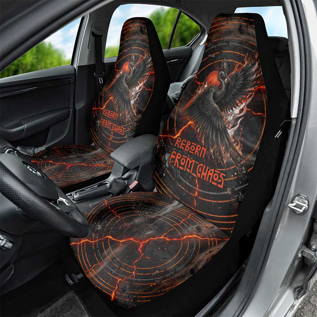 Bennu Car Seat Cover Ancient Egyptian Lava Crack Texture, Phoenix Firebird and Reborn from Chaos - African Pride