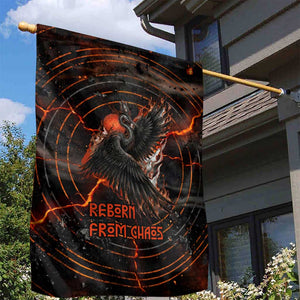 Bennu Garden Flag Ancient Egyptian Lava Crack Texture, Phoenix Firebird and Reborn from Chaos - African Pride