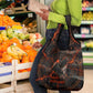 Bennu Grocery Bag Ancient Egyptian Lava Crack Texture, Phoenix Firebird and Reborn from Chaos - African Pride
