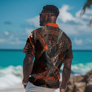 Bennu Hawaiian Shirt Ancient Egyptian Lava Crack Texture, Phoenix Firebird and Reborn from Chaos - African Pride