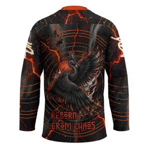 Bennu Hockey Jersey Ancient Egyptian Lava Crack Texture, Phoenix Firebird and Reborn from Chaos - African Pride