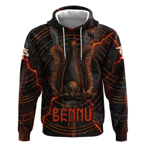 Bennu Hoodie Ancient Egyptian Lava Crack Texture, Phoenix Firebird and Reborn from Chaos - African Pride