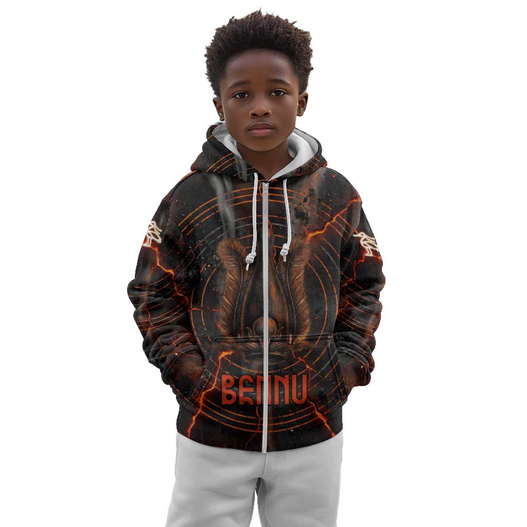 Bennu Kid Hoodie Ancient Egyptian Lava Crack Texture, Phoenix Firebird and Reborn from Chaos - African Pride