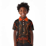Bennu Kid Polo Shirt Ancient Egyptian Lava Crack Texture, Phoenix Firebird and Reborn from Chaos - African Pride
