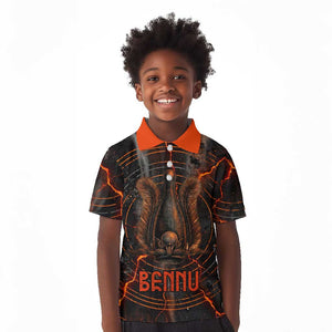 Bennu Kid Polo Shirt Ancient Egyptian Lava Crack Texture, Phoenix Firebird and Reborn from Chaos - African Pride
