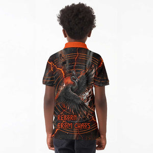 Bennu Kid Polo Shirt Ancient Egyptian Lava Crack Texture, Phoenix Firebird and Reborn from Chaos - African Pride