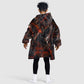 Bennu Kid Wearable Blanket Hoodie Ancient Egyptian Lava Crack Texture, Phoenix Firebird and Reborn from Chaos - African Pride