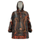 Bennu Kid Wearable Blanket Hoodie Ancient Egyptian Lava Crack Texture, Phoenix Firebird and Reborn from Chaos - African Pride