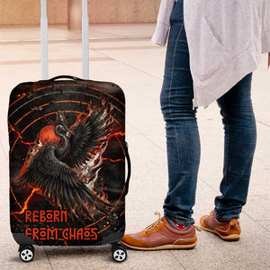 Bennu Luggage Cover Ancient Egyptian Lava Crack Texture, Phoenix Firebird and Reborn from Chaos - African Pride