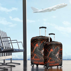 Bennu Luggage Cover Ancient Egyptian Lava Crack Texture, Phoenix Firebird and Reborn from Chaos - African Pride