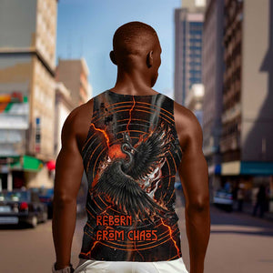 Bennu Men Tank Top Ancient Egyptian Lava Crack Texture, Phoenix Firebird and Reborn from Chaos - African Pride