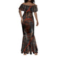Bennu Mermaid Dress Ancient Egyptian Lava Crack Texture, Phoenix Firebird and Reborn from Chaos - African Pride