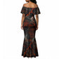 Bennu Mermaid Dress Ancient Egyptian Lava Crack Texture, Phoenix Firebird and Reborn from Chaos - African Pride
