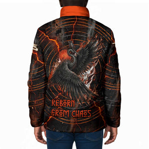Bennu Padded Jacket Ancient Egyptian Lava Crack Texture, Phoenix Firebird and Reborn from Chaos - African Pride