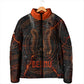 Bennu Padded Jacket Ancient Egyptian Lava Crack Texture, Phoenix Firebird and Reborn from Chaos - African Pride