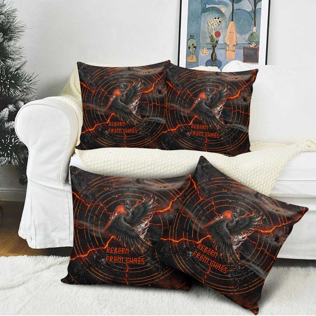 Bennu Pillow Cover Ancient Egyptian Lava Crack Texture, Phoenix Firebird and Reborn from Chaos - African Pride