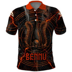 Bennu Polo Shirt Ancient Egyptian Lava Crack Texture, Phoenix Firebird and Reborn from Chaos - African Pride