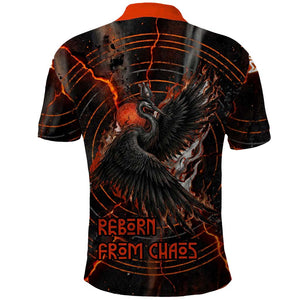 Bennu Polo Shirt Ancient Egyptian Lava Crack Texture, Phoenix Firebird and Reborn from Chaos - African Pride