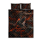 Bennu Quilt Bed Set Ancient Egyptian Lava Crack Texture, Phoenix Firebird and Reborn from Chaos - African Pride