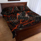 Bennu Quilt Bed Set Ancient Egyptian Lava Crack Texture, Phoenix Firebird and Reborn from Chaos - African Pride