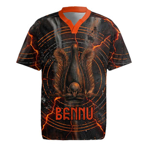 Bennu Rugby Jersey Ancient Egyptian Lava Crack Texture, Phoenix Firebird and Reborn from Chaos - African Pride