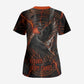 Bennu Scrub Top Ancient Egyptian Lava Crack Texture, Phoenix Firebird and Reborn from Chaos - African Pride