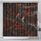 Bennu Shower Curtain Ancient Egyptian Lava Crack Texture, Phoenix Firebird and Reborn from Chaos - African Pride