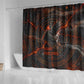 Bennu Shower Curtain Ancient Egyptian Lava Crack Texture, Phoenix Firebird and Reborn from Chaos - African Pride