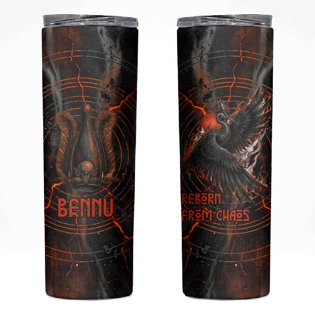 Bennu Skinny Tumbler Ancient Egyptian Lava Crack Texture, Phoenix Firebird and Reborn from Chaos - African Pride