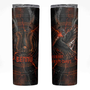 Bennu Skinny Tumbler Ancient Egyptian Lava Crack Texture, Phoenix Firebird and Reborn from Chaos - African Pride