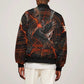 Bennu Sleeve Zip Bomber Jacket Ancient Egyptian Lava Crack Texture, Phoenix Firebird and Reborn from Chaos - African Pride