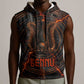Bennu Sleeveless Hoodie Ancient Egyptian Lava Crack Texture, Phoenix Firebird and Reborn from Chaos - African Pride