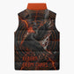 Bennu Sleeveless Puffer Jacket Ancient Egyptian Lava Crack Texture, Phoenix Firebird and Reborn from Chaos - African Pride