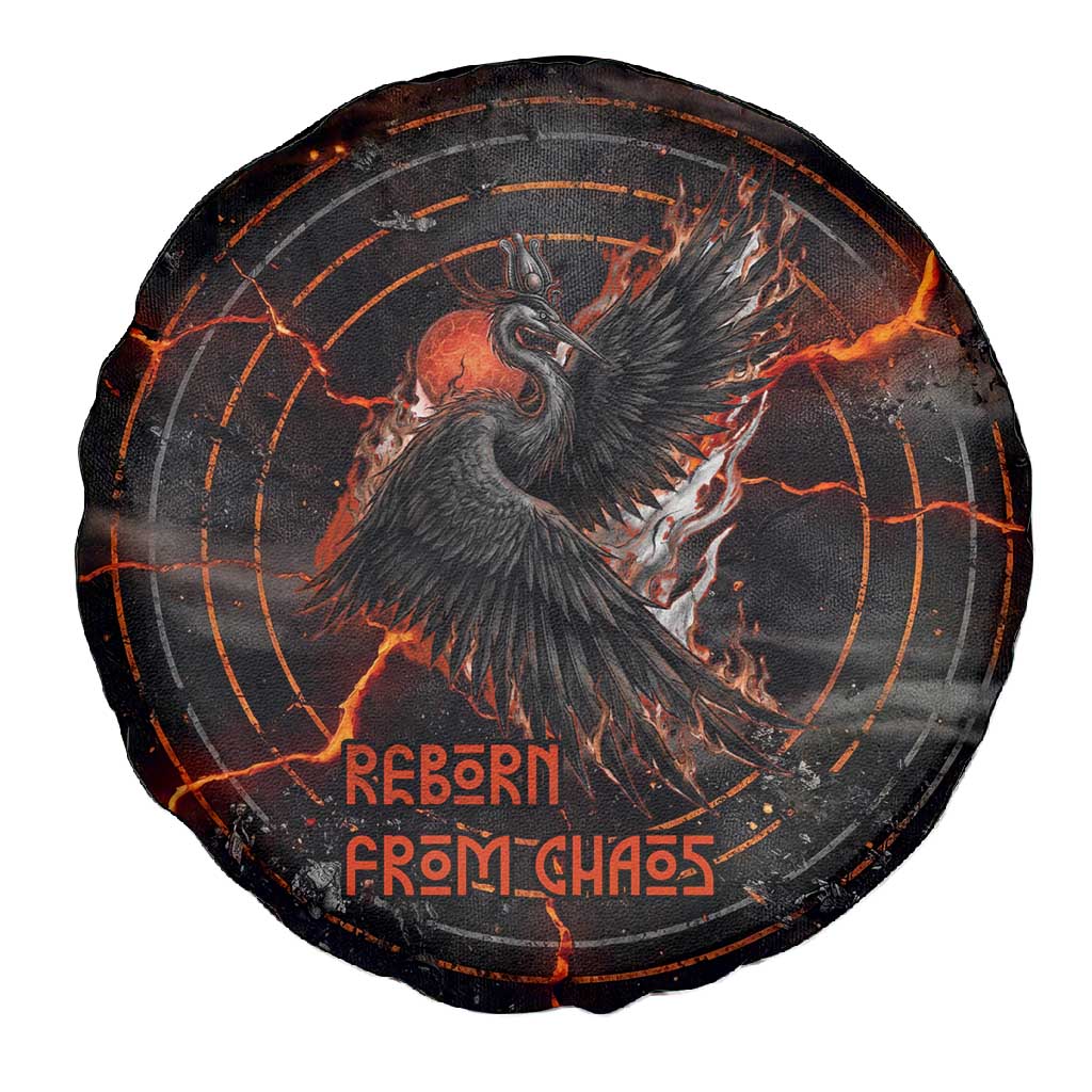Bennu Spare Tire Cover Ancient Egyptian Lava Crack Texture, Phoenix Firebird and Reborn from Chaos - African Pride