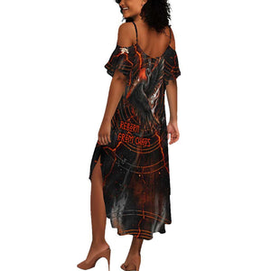 Bennu Summer Maxi Dress Ancient Egyptian Lava Crack Texture, Phoenix Firebird and Reborn from Chaos - African Pride