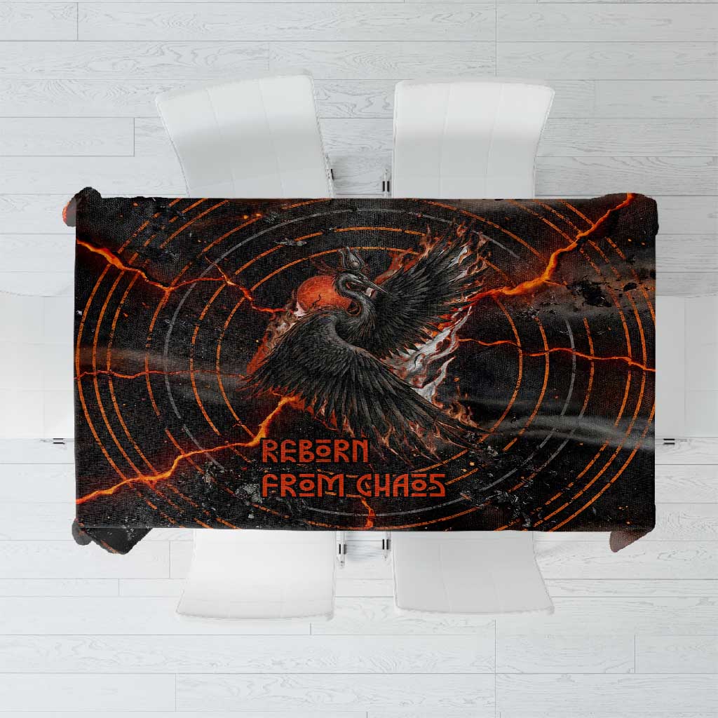 Bennu Tablecloth Ancient Egyptian Lava Crack Texture, Phoenix Firebird and Reborn from Chaos - African Pride