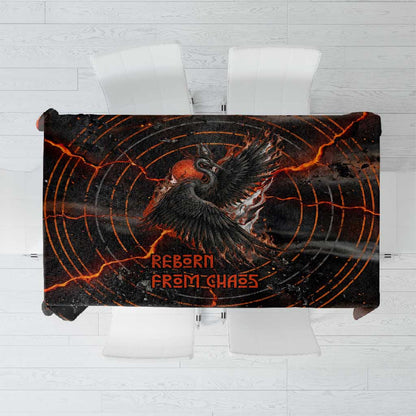 Bennu Tablecloth Ancient Egyptian Lava Crack Texture, Phoenix Firebird and Reborn from Chaos - African Pride