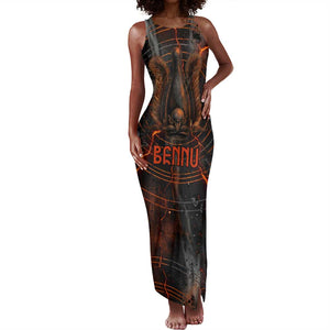 Bennu Tank Maxi Dress Ancient Egyptian Lava Crack Texture, Phoenix Firebird and Reborn from Chaos - African Pride
