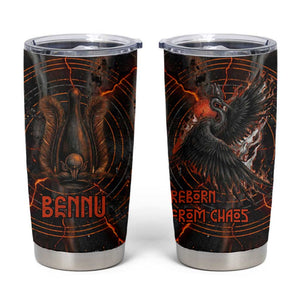 Bennu Tumbler Cup Ancient Egyptian Lava Crack Texture, Phoenix Firebird and Reborn from Chaos - African Pride