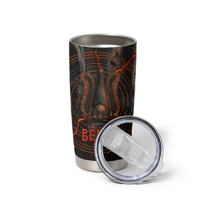 Bennu Tumbler Cup Ancient Egyptian Lava Crack Texture, Phoenix Firebird and Reborn from Chaos - African Pride