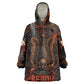 Bennu Wearable Blanket Hoodie Ancient Egyptian Lava Crack Texture, Phoenix Firebird and Reborn from Chaos - African Pride