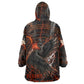 Bennu Wearable Blanket Hoodie Ancient Egyptian Lava Crack Texture, Phoenix Firebird and Reborn from Chaos - African Pride