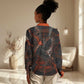 Bennu Women Casual Shirt Ancient Egyptian Lava Crack Texture, Phoenix Firebird and Reborn from Chaos - African Pride
