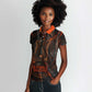 Bennu Women Polo Shirt Ancient Egyptian Lava Crack Texture, Phoenix Firebird and Reborn from Chaos - African Pride