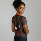Bennu Women Polo Shirt Ancient Egyptian Lava Crack Texture, Phoenix Firebird and Reborn from Chaos - African Pride