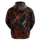 Bennu Zip Hoodie Ancient Egyptian Lava Crack Texture, Phoenix Firebird and Reborn from Chaos - African Pride