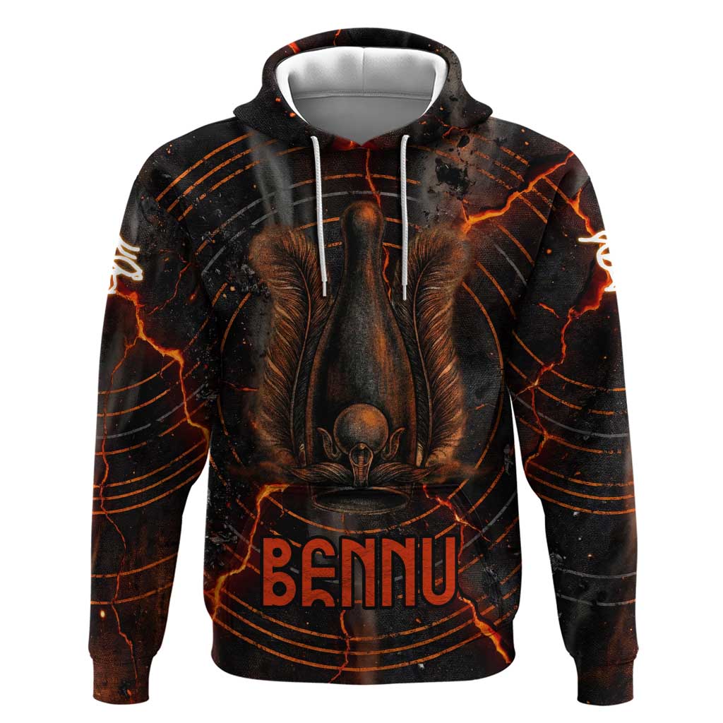 Bennu Zip Hoodie Ancient Egyptian Lava Crack Texture, Phoenix Firebird and Reborn from Chaos - African Pride