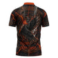 Bennu Zipper Polo Shirt Ancient Egyptian Lava Crack Texture, Phoenix Firebird and Reborn from Chaos - African Pride