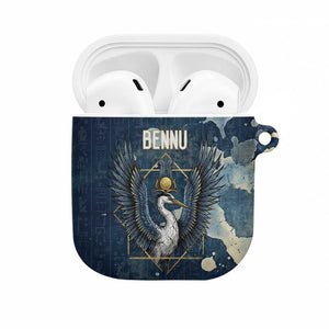 Bennu Ancient Egyptian AirPods Case with Deep Blue Ink Wash, Winged Bennu Bird and Soul of Ra - African Pride